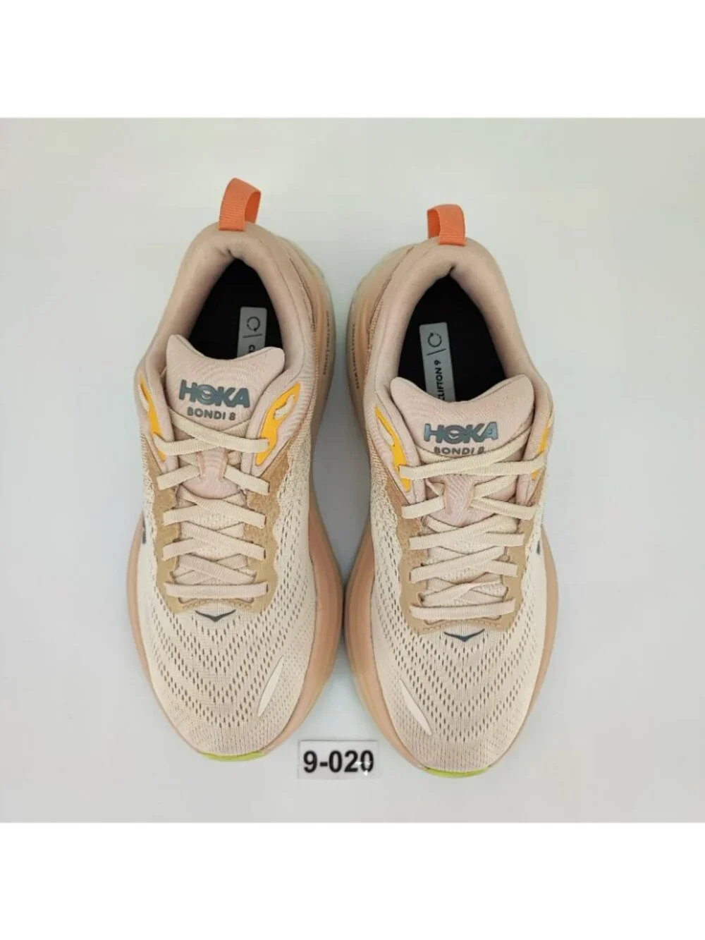 HOKA Bondi 8 Women's Size 9 US Running Shoes Mesh Cream Vanilla 1127952 CMV
